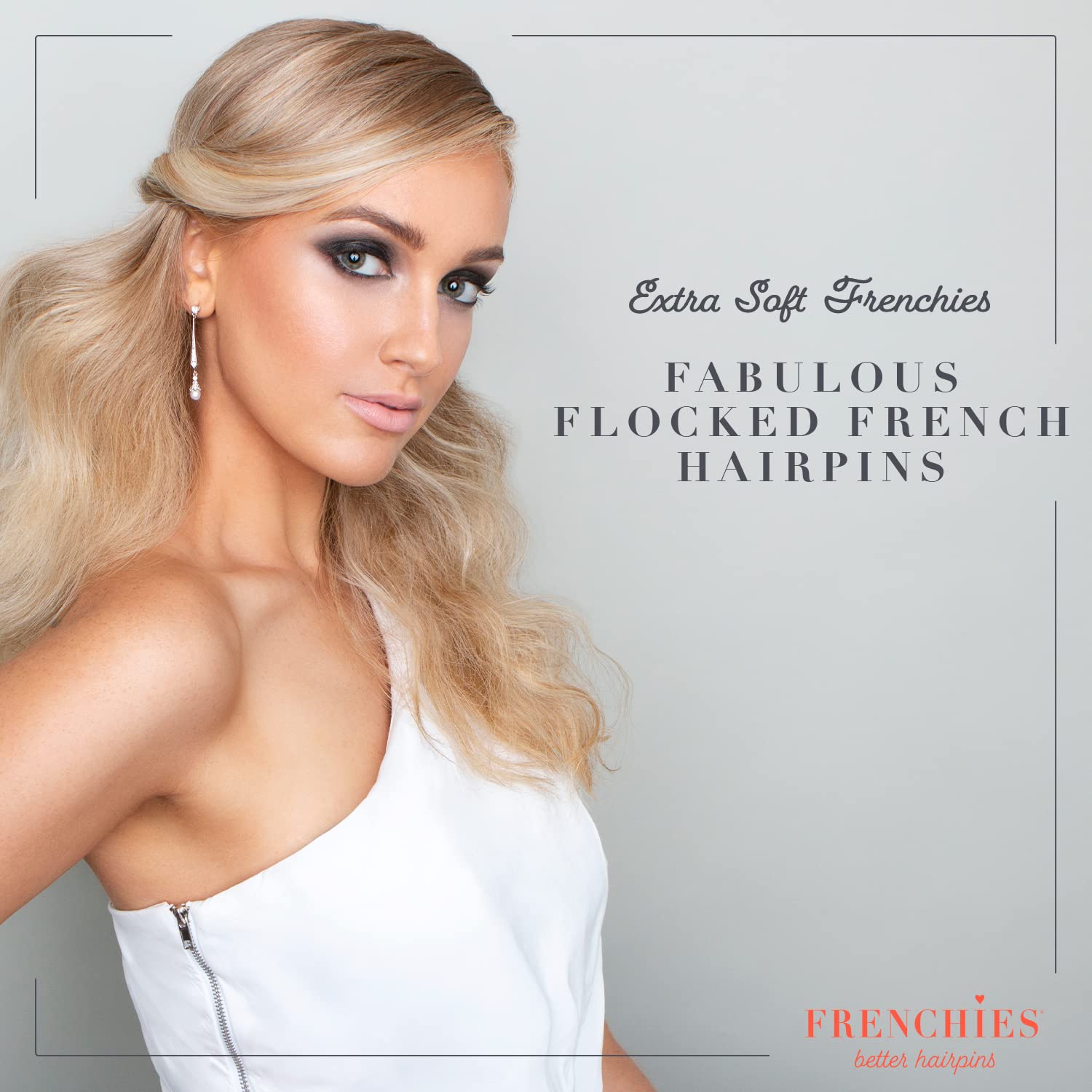 Blond : Frenchies Ultra Flocked Extra Soft French Twist Hair Pins: The French Hair Pins for Buns, Updo Hairstyles, Hair Extensions + Wigs - 20 Count Blond