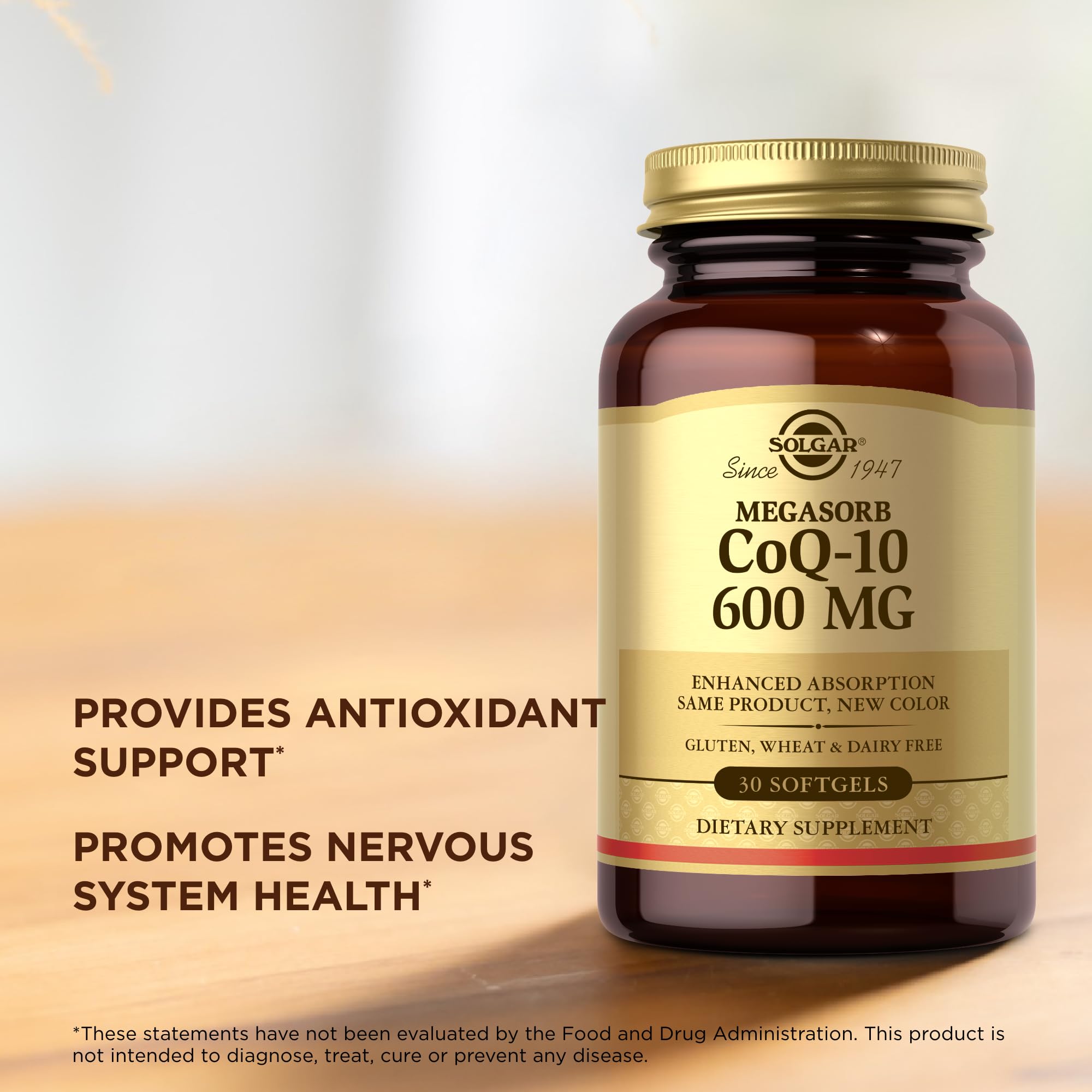 Solgar Megasorb CoQ-10 600 mg, 30 Softgels (Pack of 3) - Promotes Nervous System Health - Coenzyme Q10 Supplement - Enhanced Absorption - Gluten Free, Dairy Free - 90 Total Servings
