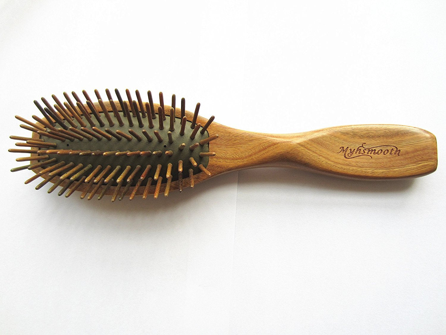 Myhsmooth G2s-am-gs Professional Handmade Natural Green Sandalwood No Static Hair Brush Air Bag Massage Comb Hair Comb with Handle with Aromatic Scent for Gift