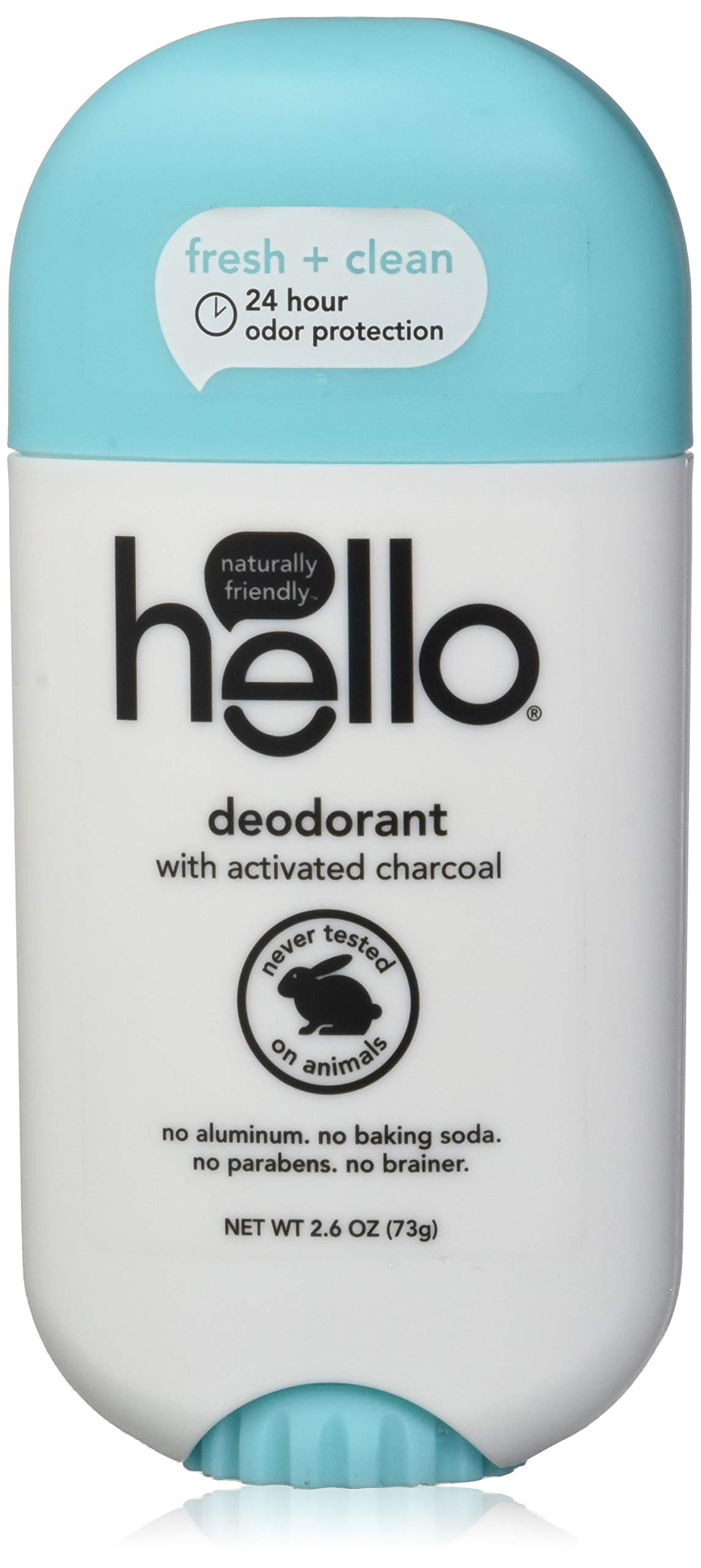 HELLO Clean and Fresh Deodorant with Activated Charcoal, 2.6 OZ
