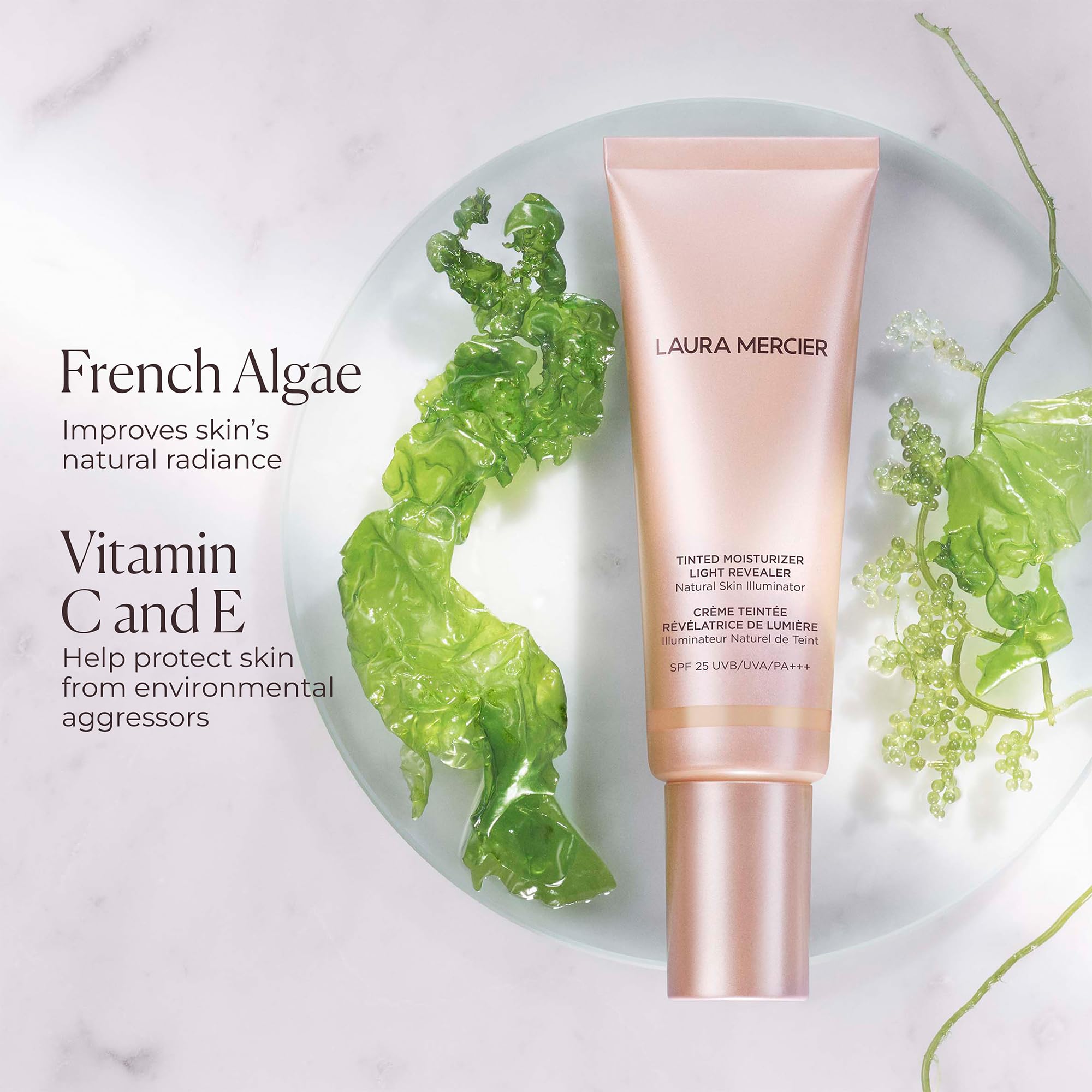 Laura Mercier Tinted Moisturizer Light Revealer Natural Skin Illuminator with SPF 25: All Day Hydration, Ultra-Sheer Coverage, Luminous & Radiant Finish, Skin Tint, Nude