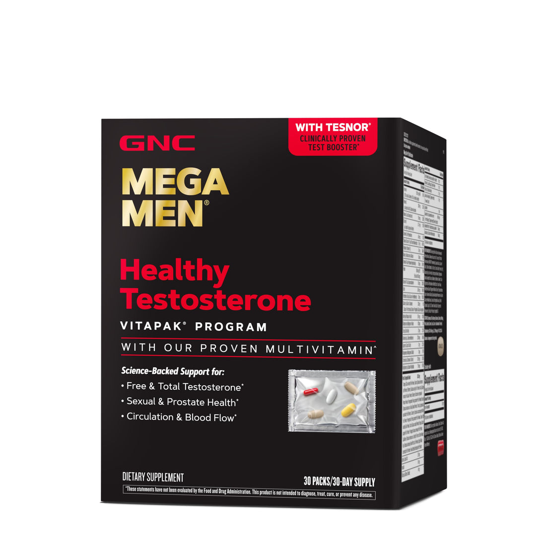 GNC Mega Men Healthy Testosterone Vitapak Program | 30 Servings
