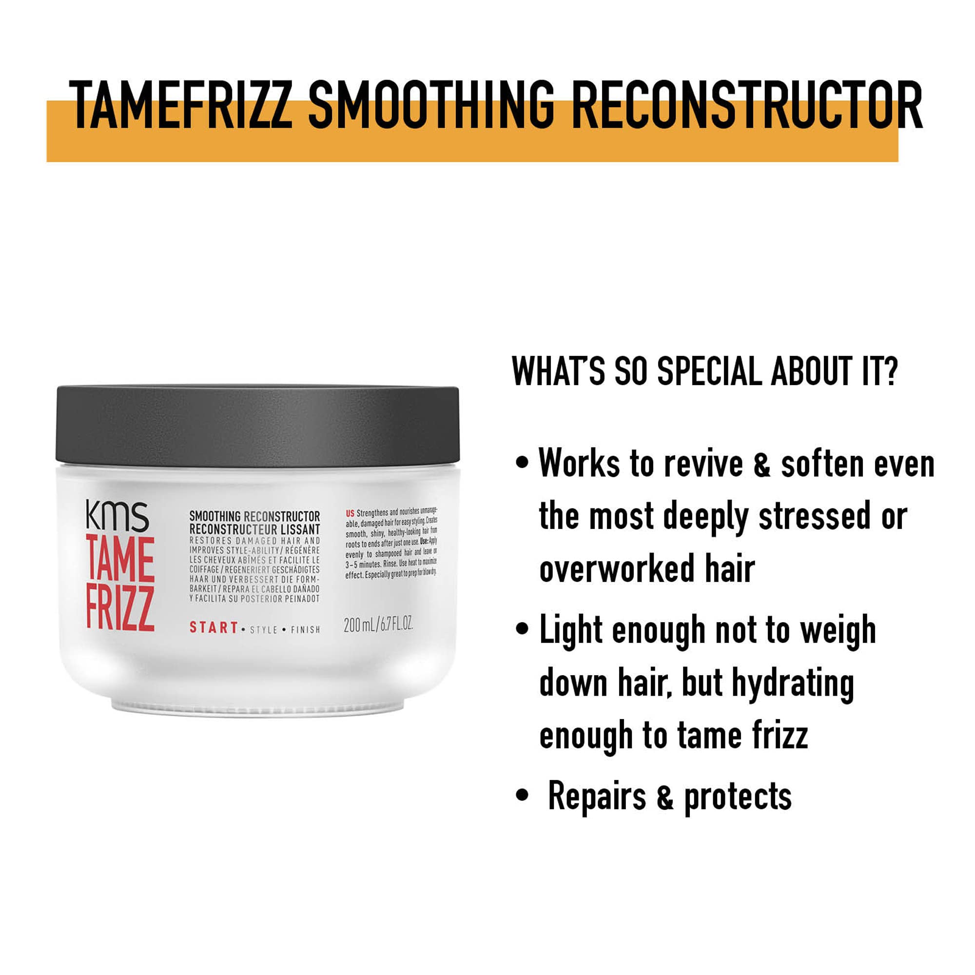 KMS California Tame Frizz Smoothing Reconstructor (Restores Damaged Hair and Improves Style-Ability) 200ml/6.7oz