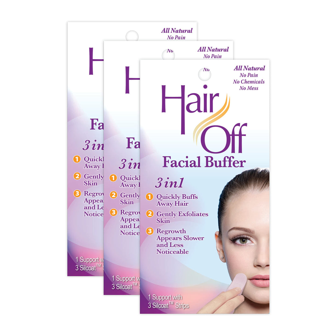 Hair Off Facial Buffer 3-in-1 (3 Pack)
