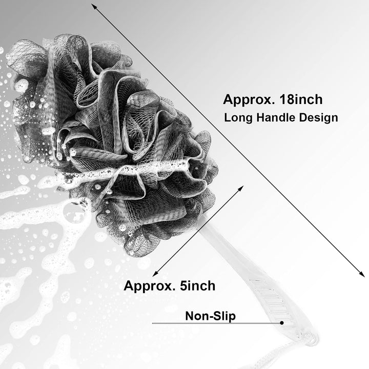 PPHAO - Bath Brush for Shower - Loofah on a sticker - Bathing Brush for exfoliating - Black Grey Gray Loofah