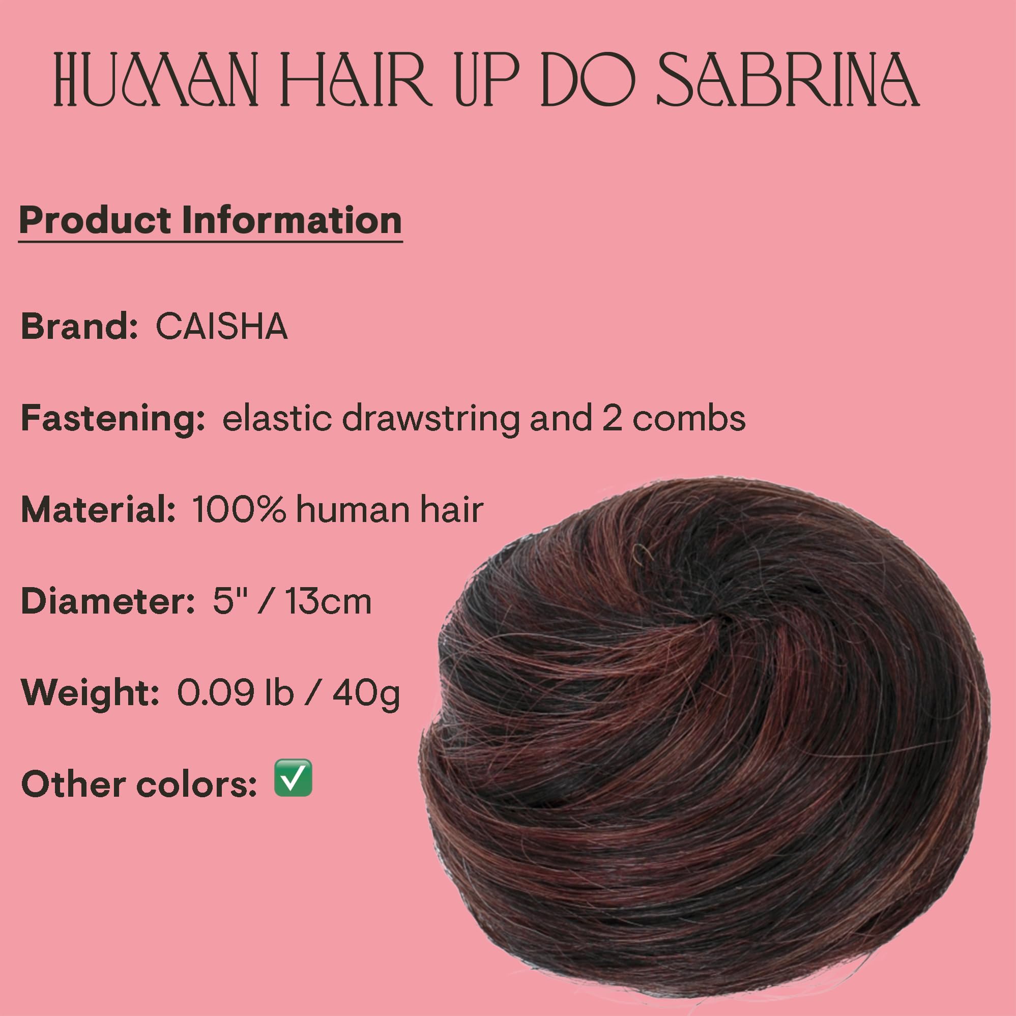 Prettyshop Human Hair dark brown mix # 1BH33 H311l: PRETTYSHOP 100% Human Hair UP DO Ballerina Knoten Donut Bun Topknot Scrunchie Hairpiece Ponytail H311l