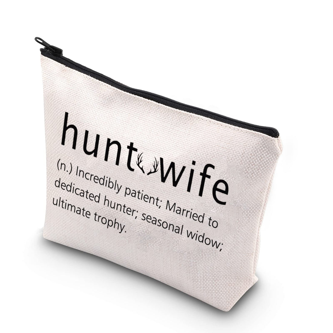 TSOTMO Hunt Wife Gift Hunting Zipper Pouch Hunting Wife Makeup Bag Hunting Season Gift for Hunter, Beige, Hunt Wife