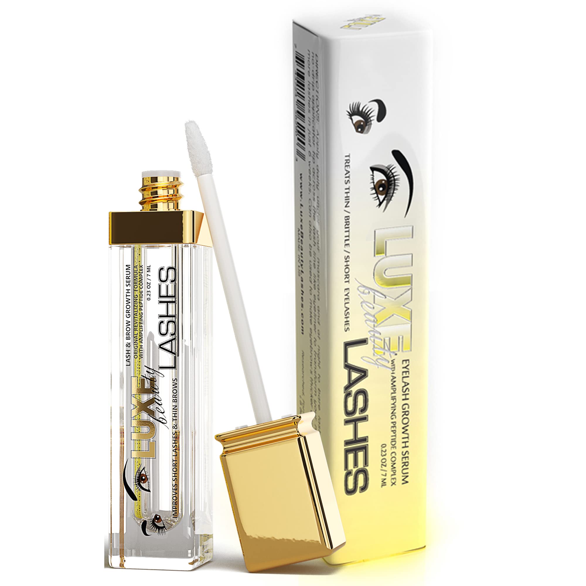LUXE Beauty LASHES Growth Serum Treats Thin / Brittle Lashes With Amplifying Peptide Complex 0.23 Oz/ 7 Ml