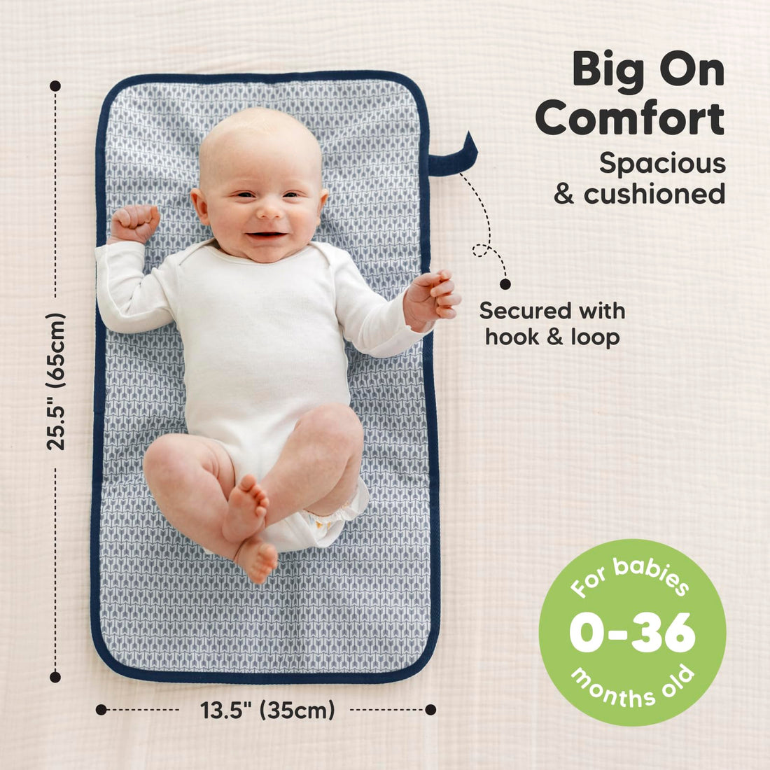 Portable Diaper Changing Pad - Waterproof Foldable Baby Changing Mat - Travel Diaper Change Mat - Lightweight Changing Pads for Baby - Baby Changer - Machine Washable (Navy Blue)