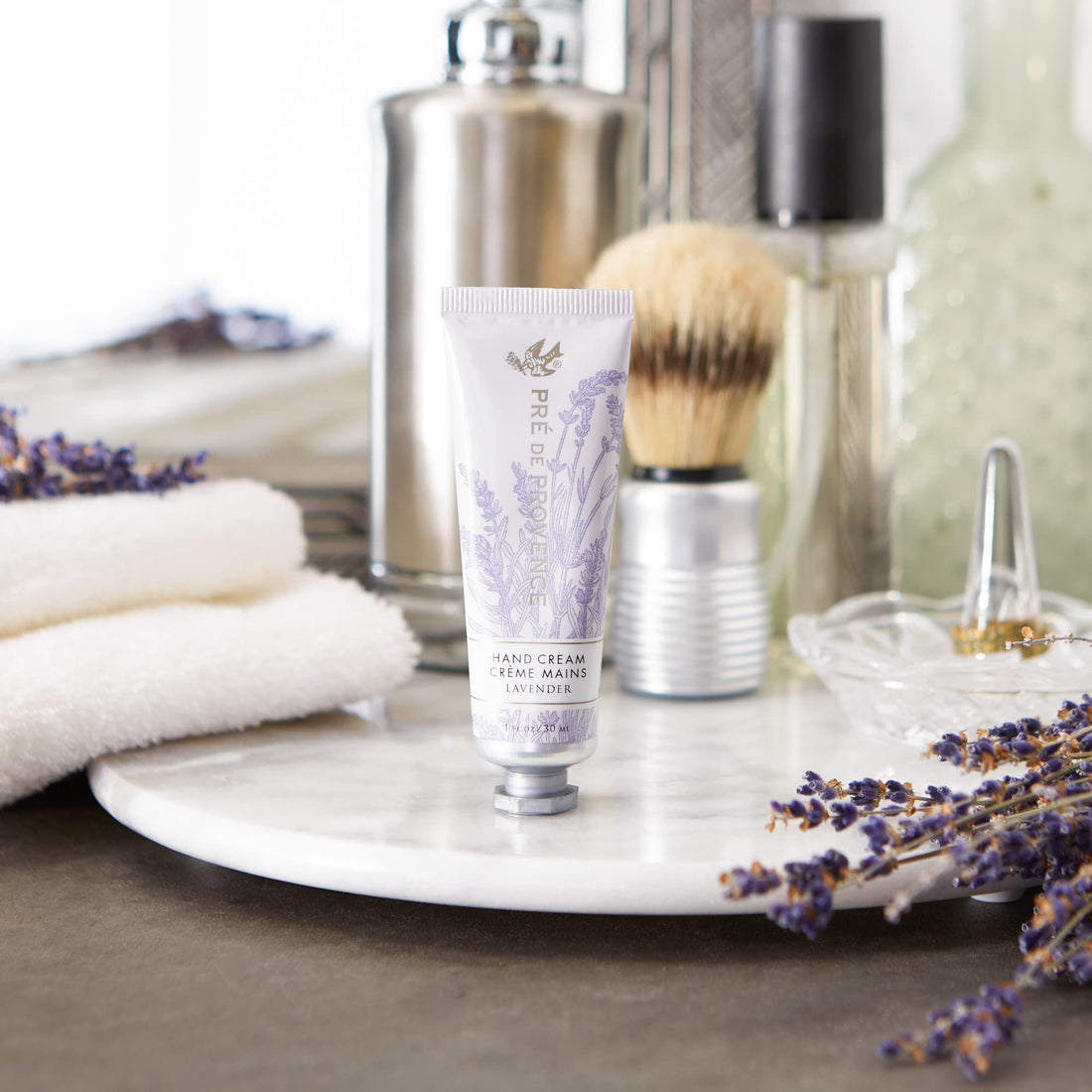 Pre de Provence 20% Natural Shea Butter Hand Cream, For Repairing, Soothing, & Moisturizing Dry Skin - Lavender (1 oz)