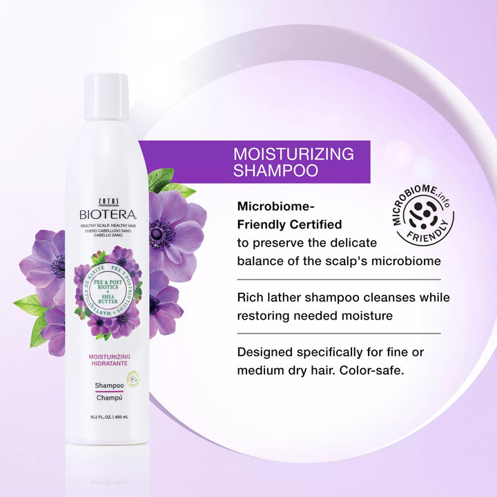 Biotera Moisturizing Shampoo | Hydrates & Moisturizes Dry, Medium, Fine Hair | Microbiome Friendly | Vegan & Animal Test Free | Paraben Free | Color-Safe | 32 Fl Oz