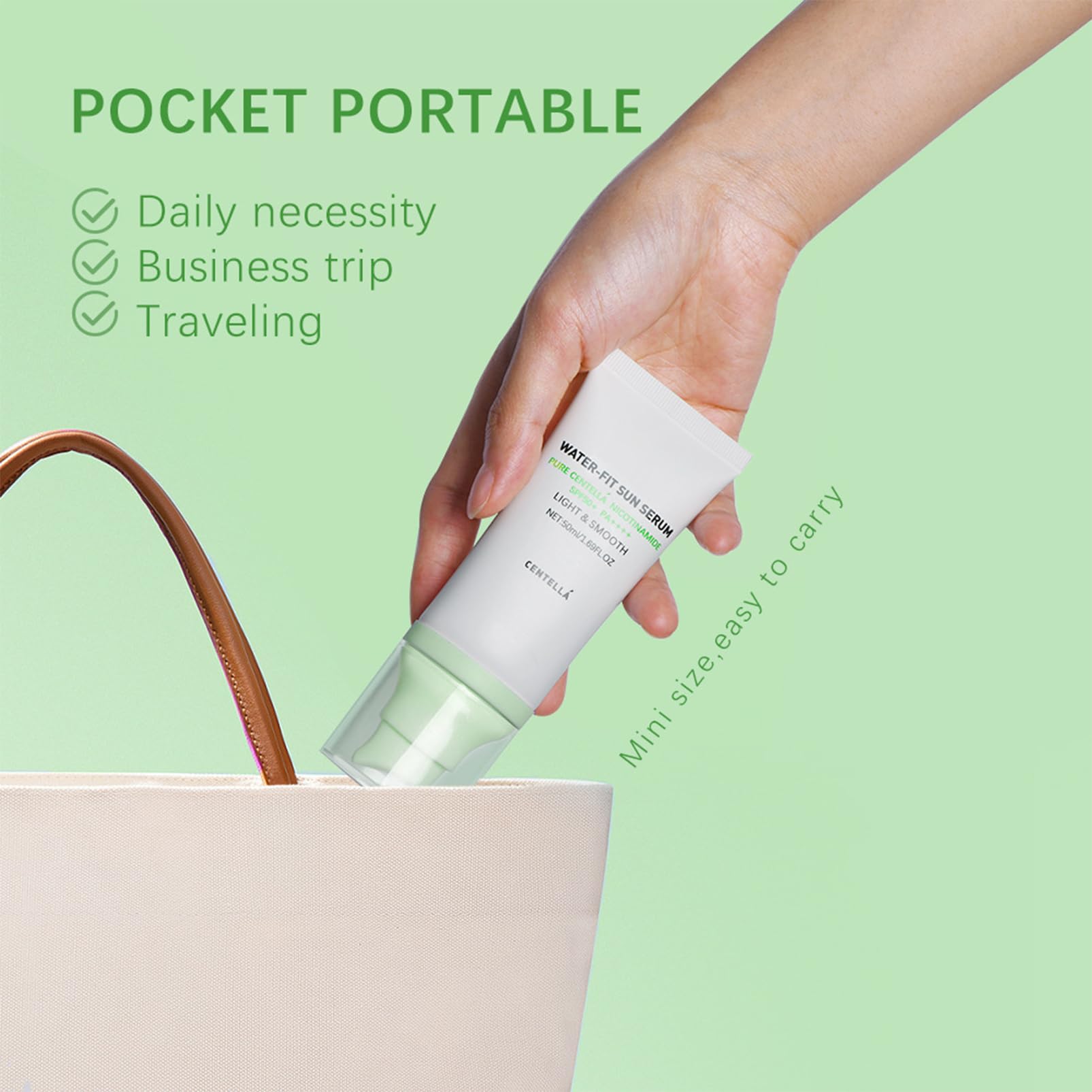 á Sunscreen SPF 50, Hyalu Cica Water-Fit Sun Serum, Face Sun Screen Long-Lasting Protection, Cen-tella Madagascar Sunscreen, NO White Cast - Dry Oily Skincare (Green 1)