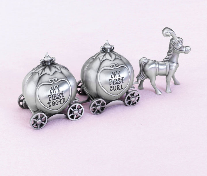 Lillian Rose Keepsake Pewter Tooth and Curl Box, Fairytale Coach,2x5 Inch (Pack of 1)