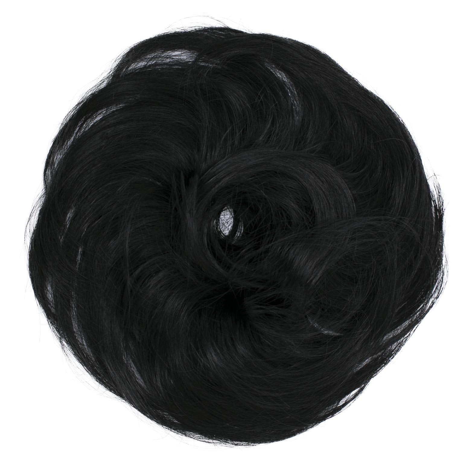 jet black 1B : PRETTYSHOP Scrunchie Bun Up Do Hair piece Hair Ribbon Ponytail Extensions Wavy Curly or Messy Various Colors(jet black 1B)