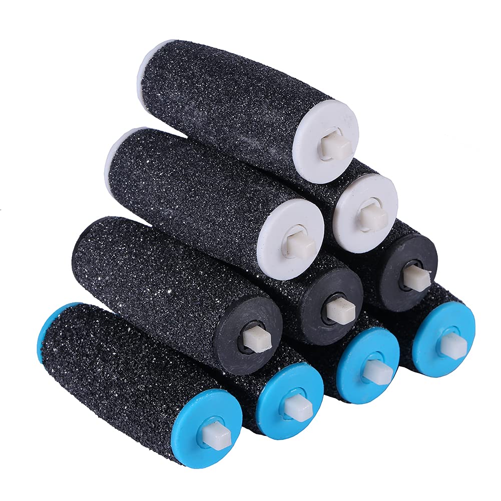 10 Pack Amope Pedi Refills, 4 Pack Extra Coarse & 3 Pack Regular Coarse & 3 Pack Smooth Gentle Replacement Roller Heads for Amope Pedi Perfect Foot Files