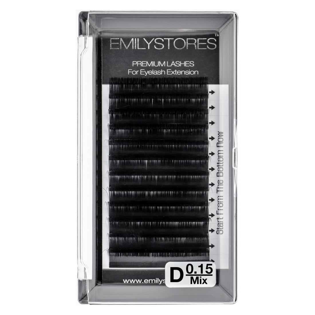 EMILYSTORES Eyelash Extensions Individual Loose Signature Mink Eyelash D Curl Thickness 0.15mm Length 8mm 9mm 10mm 12mm 14mm Silk Lashes Assort Mixed In One Tray