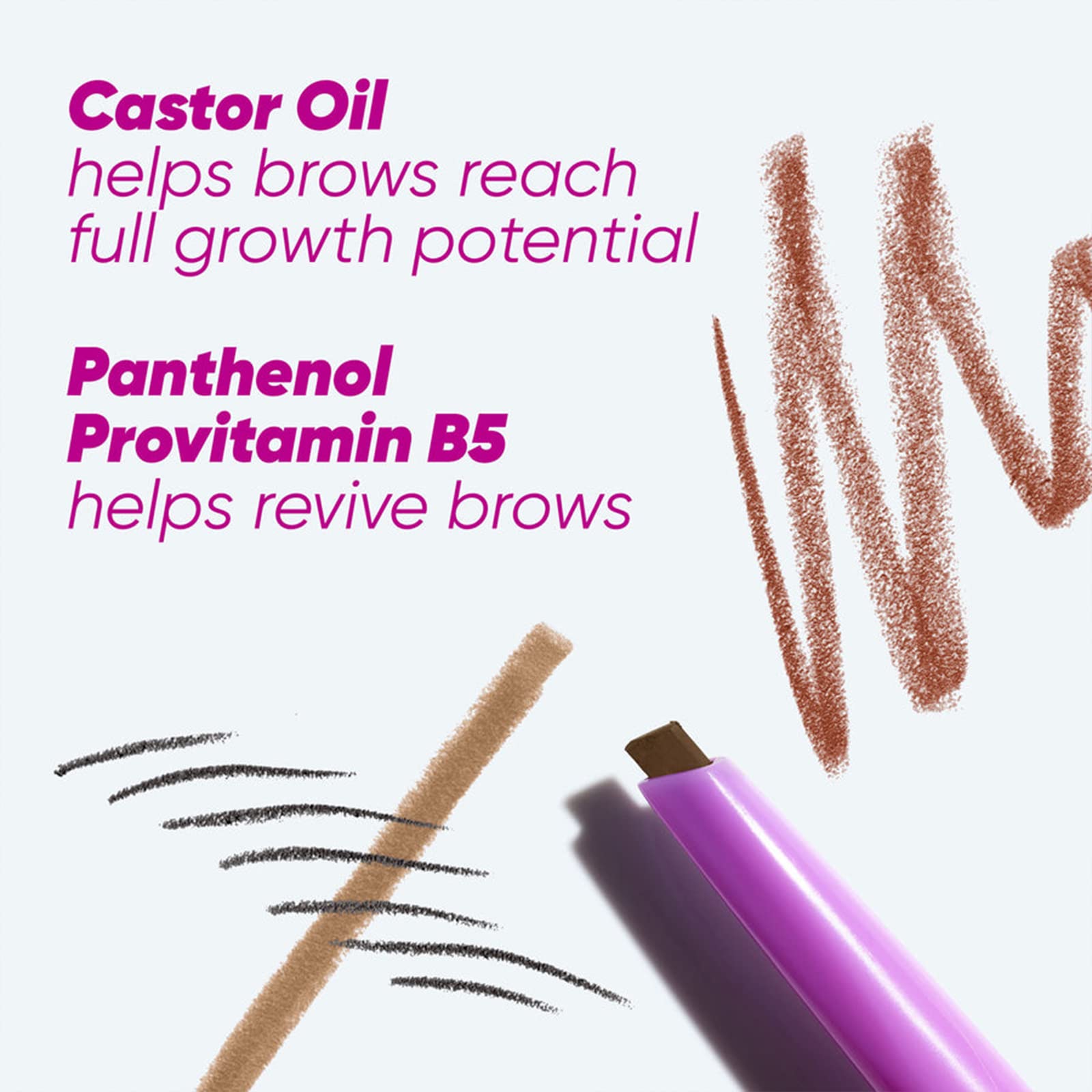 Kosas Brow Pop - Longwear Eyebrow Makeup, Dual-Sided Defining Pencil with Castor Oil for Soft, Natural Look of Real Hair - Taupe