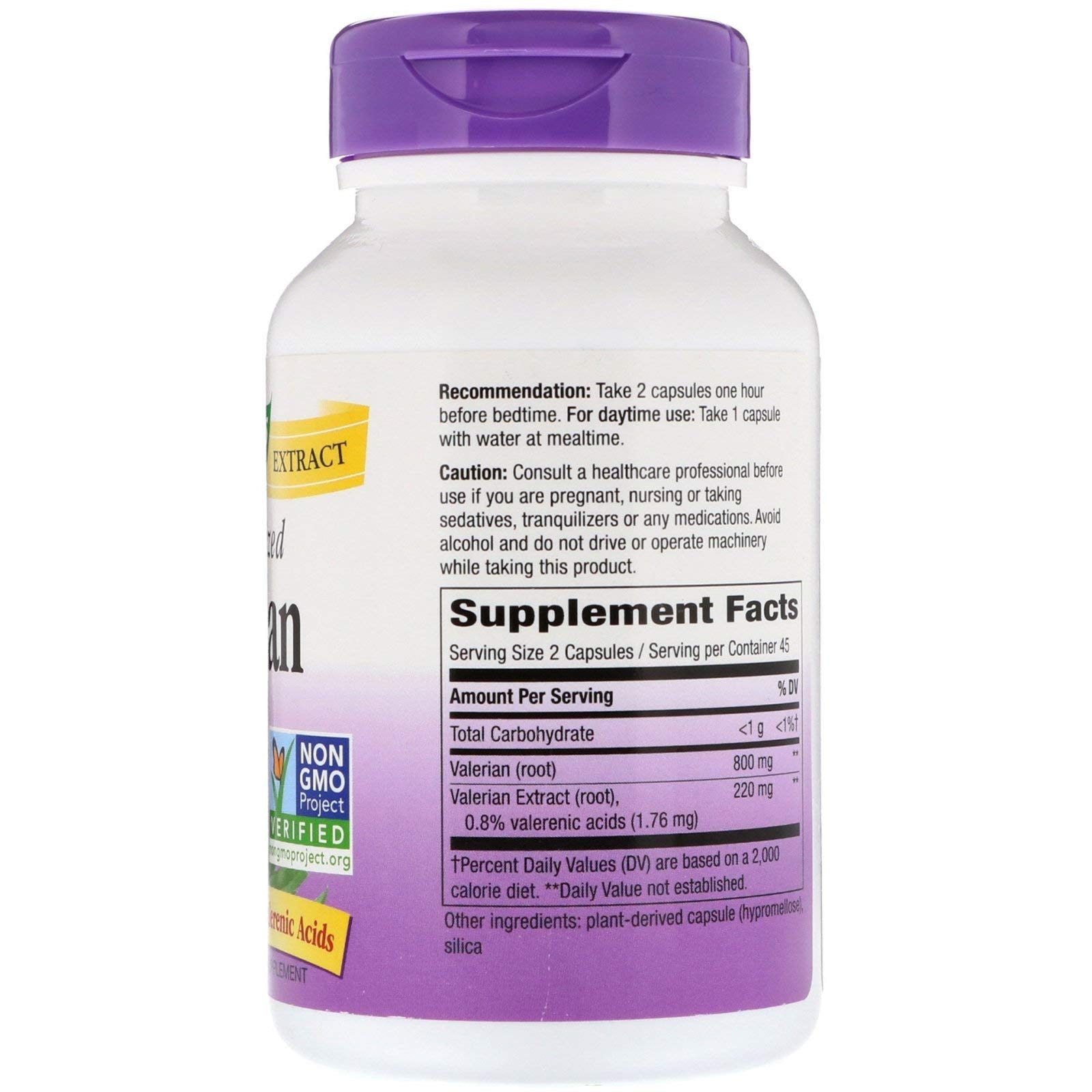 Nature's Way Valerian Premium Extract, Supports Restful Sleep*, 220 mg of valerian extract per 2-capsule Serving, Non-GMO Project Verified, Herbal Supplements, Vegan, 90 Capsules (Packaging May Vary)