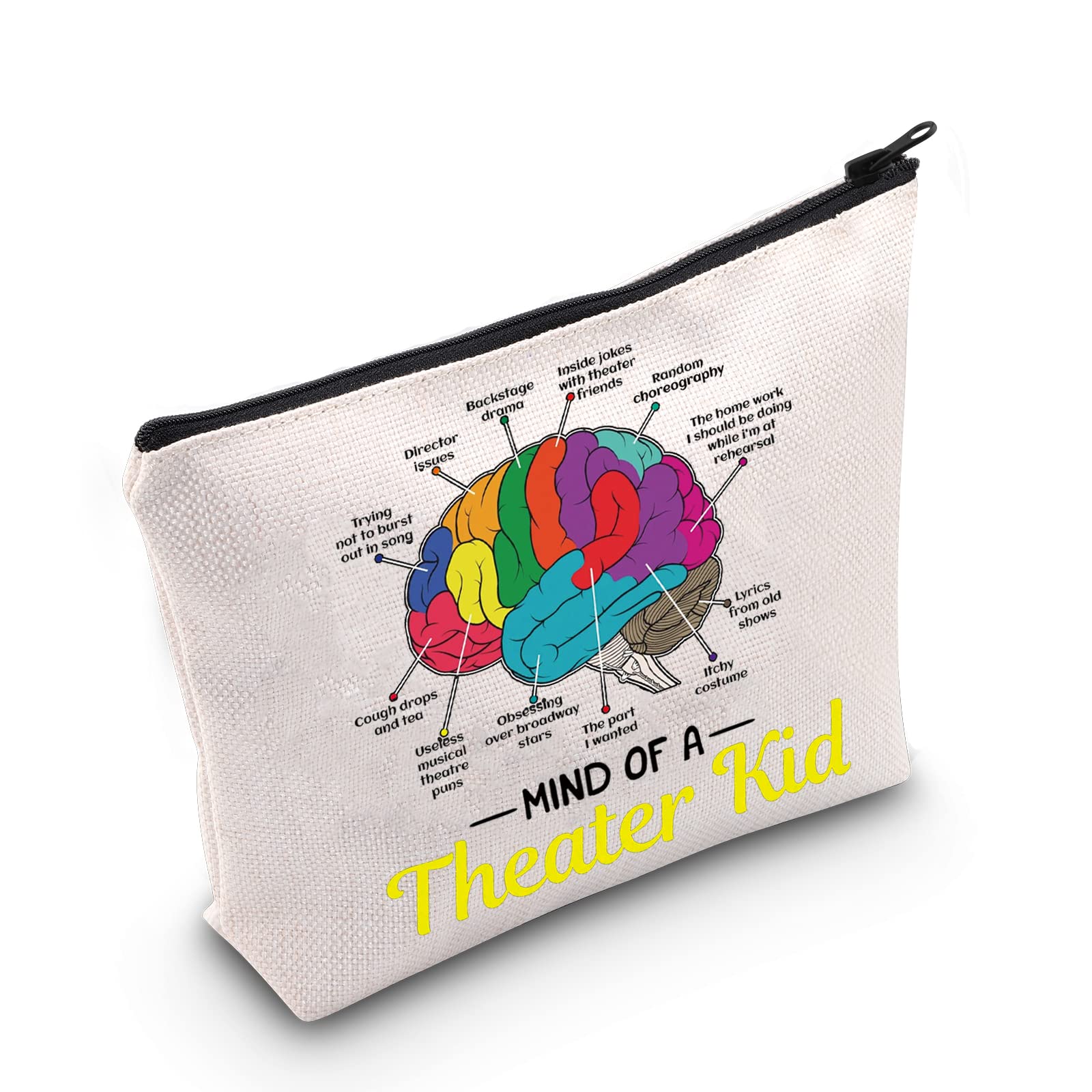MEIKIUP Mind Of A Theater Funny Musical Broadway Gifts Theatre Nerd Makeup Bag Theatre Gift for Actress Actors (Theater Bag)