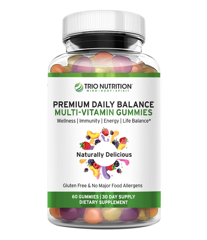 TRIO NUTRITION Premium Naturally Delicious Daily Multivitamin Gummies for Men & Women| No Major Food Allergens |Gluten Free | No High Fructose | Essential Vitamins & Minerals - Zinc*