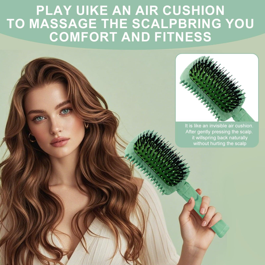 Curly Hair Brush Defining, Volume Curl Defining Brush for Effortlessly Detangling Shaping and Styling Women's Curls, Reduce Pulling (Marble Green)