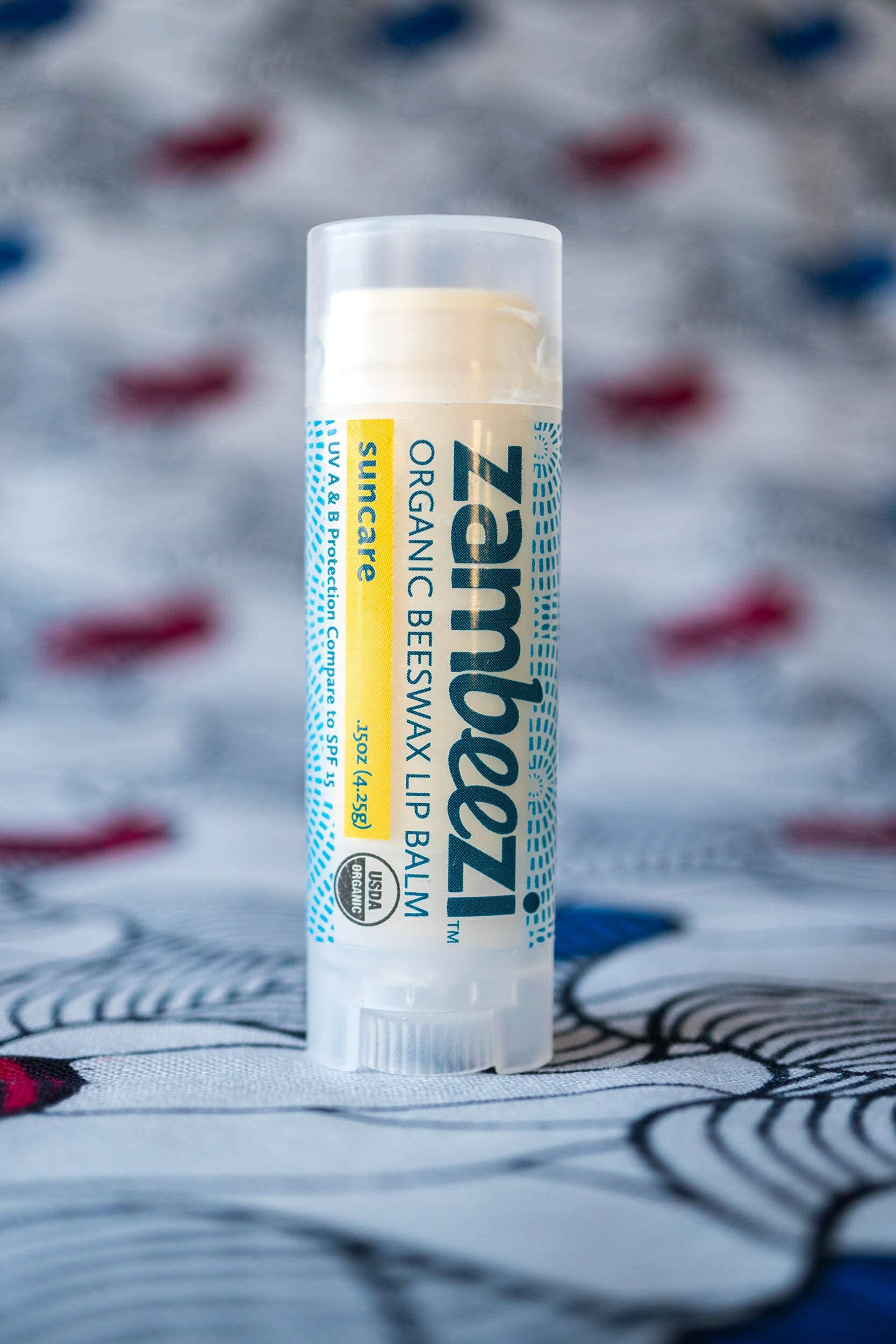 Zambeezi Organic Lip Beeswax Balm- 3 Pk (Suncare with Zinc Oxide, 3-Pk)