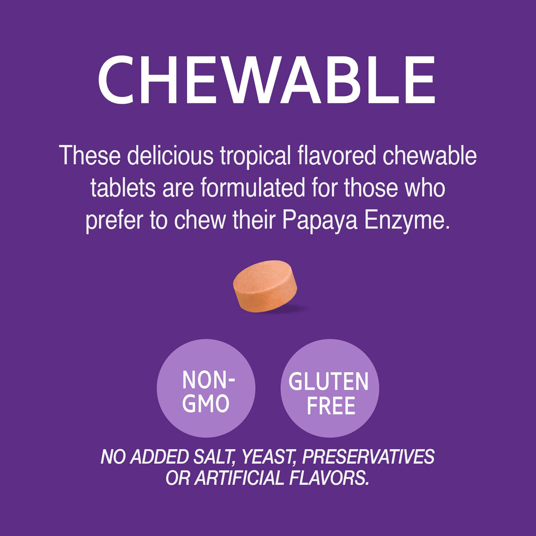 21st Century Papaya Enzyme Chewable Tablets, Tropical, 100 Count