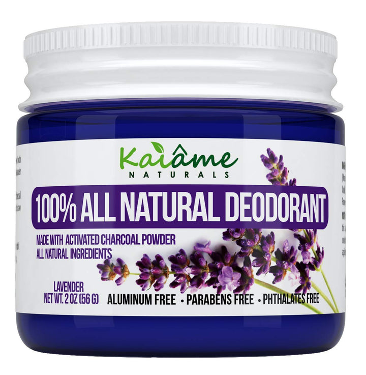 Lavender : Kaiame Naturals Best Natural Deodorant (Lavender) with Activated Charcoal Powder, All Natural and Organic Ingredients, Aluminum Free, Parabens Free, Phthalates Free