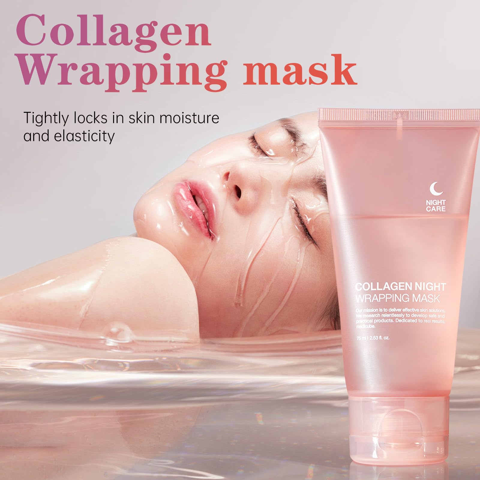Collagen Night Wrapping Mask,Hydrates and Tightens Skin Reduces Sagging Bio Collagen Sleeping Mask. (1 Pcs)
