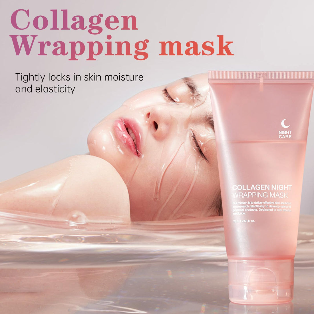 Collagen Night Wrapping Mask,Hydrates and Tightens Skin Reduces Sagging Bio Collagen Sleeping Mask. (1 Pcs)