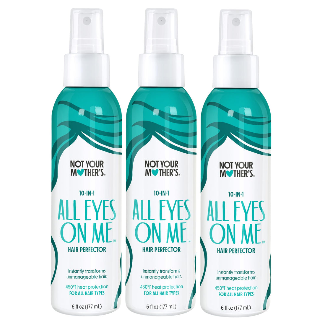 Not Your Mother's All Eyes On Me 10-in-1 Hair Perfector (3-Pack) - 6 fl oz - Heat Protectant for Hair - Moisturizing Detangler Spray and Frizz Control