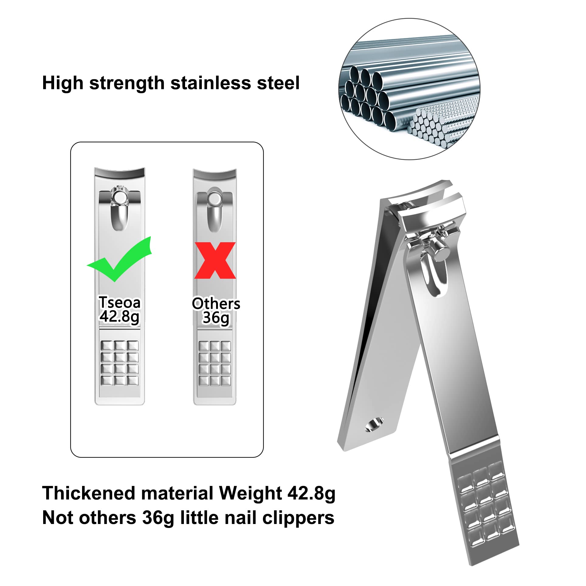 Tseoa Manicure, Pedicure Kit, Nail Clippers, Professional Grooming Kit, Nail Tools with Luxurious Travel Case, Set of 12