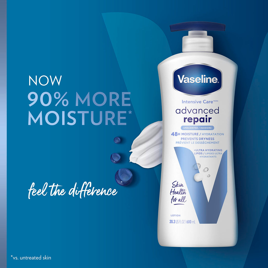 Vaseline 20.3 oz, 3 Count , Advanced Repair Unscented : Intensive Care Lotion, Advanced Repair Unscented 20.3 oz, 3 Count.