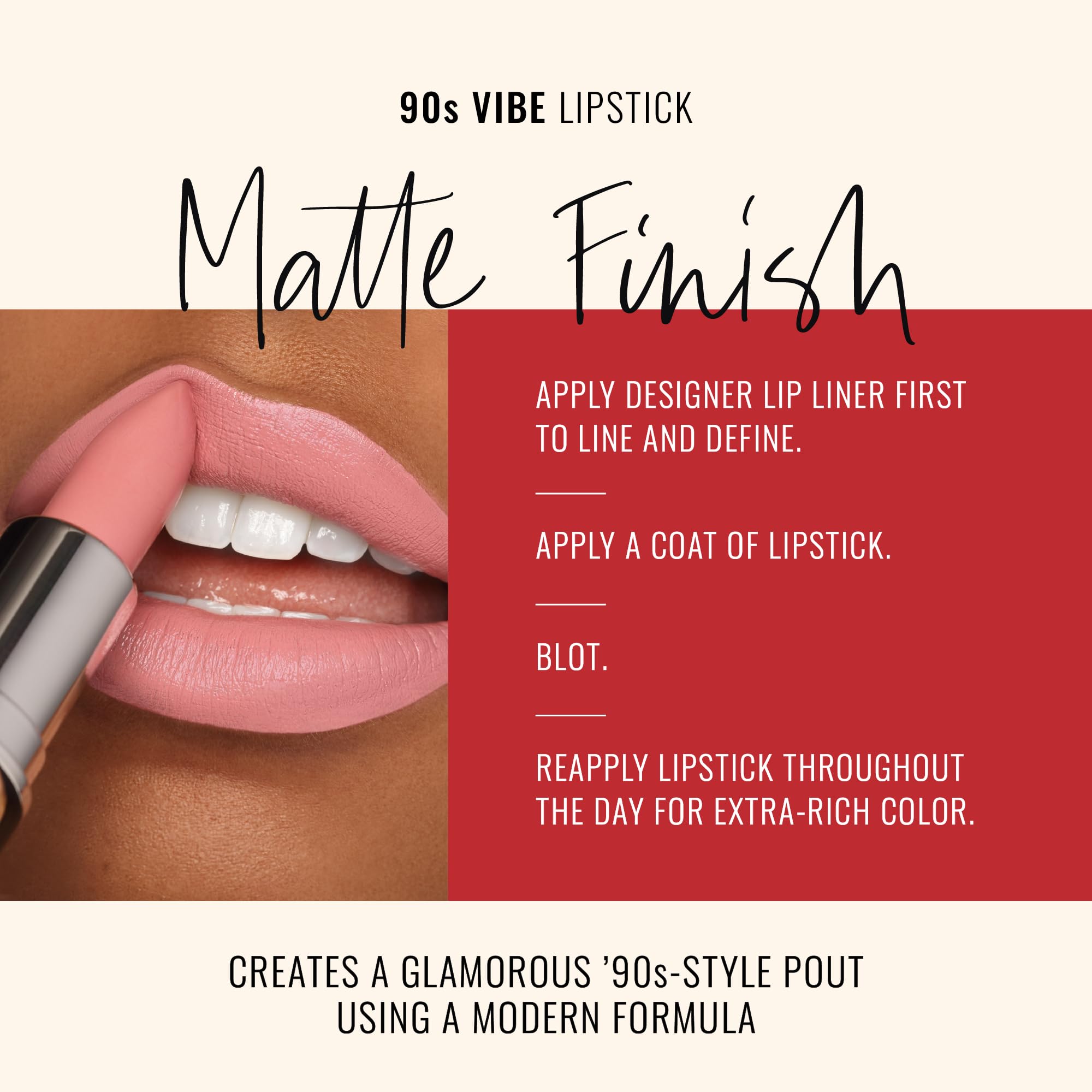 Runway Rogue 90s Vibe Lipstick, Moisturizing Matte Pale-Rose Lipstick, ‘Patricia’