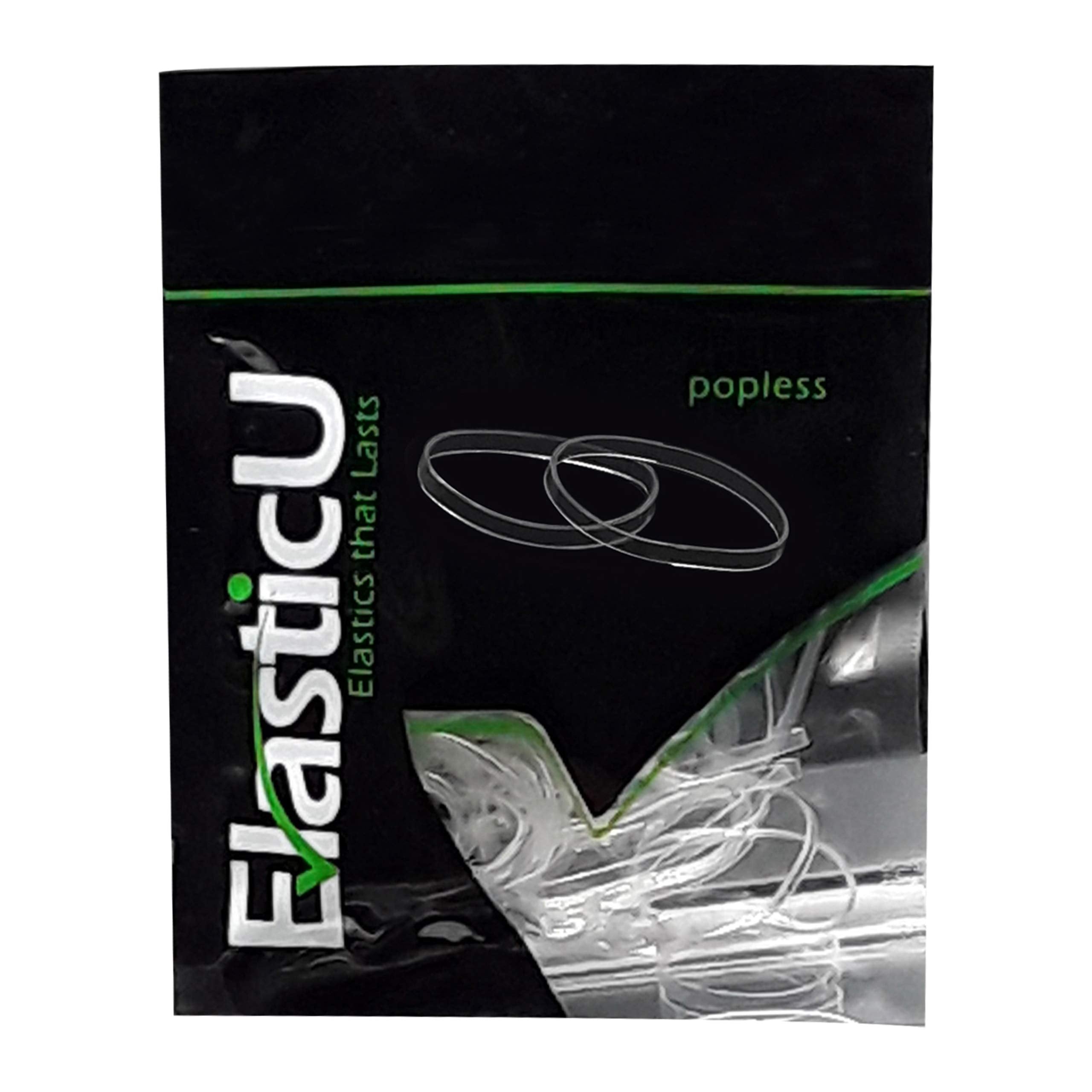 Hair Elastics - STRONG - REUSEABLE - clear Premium Polybands Pack of 70 for Ponytail by ElasticU