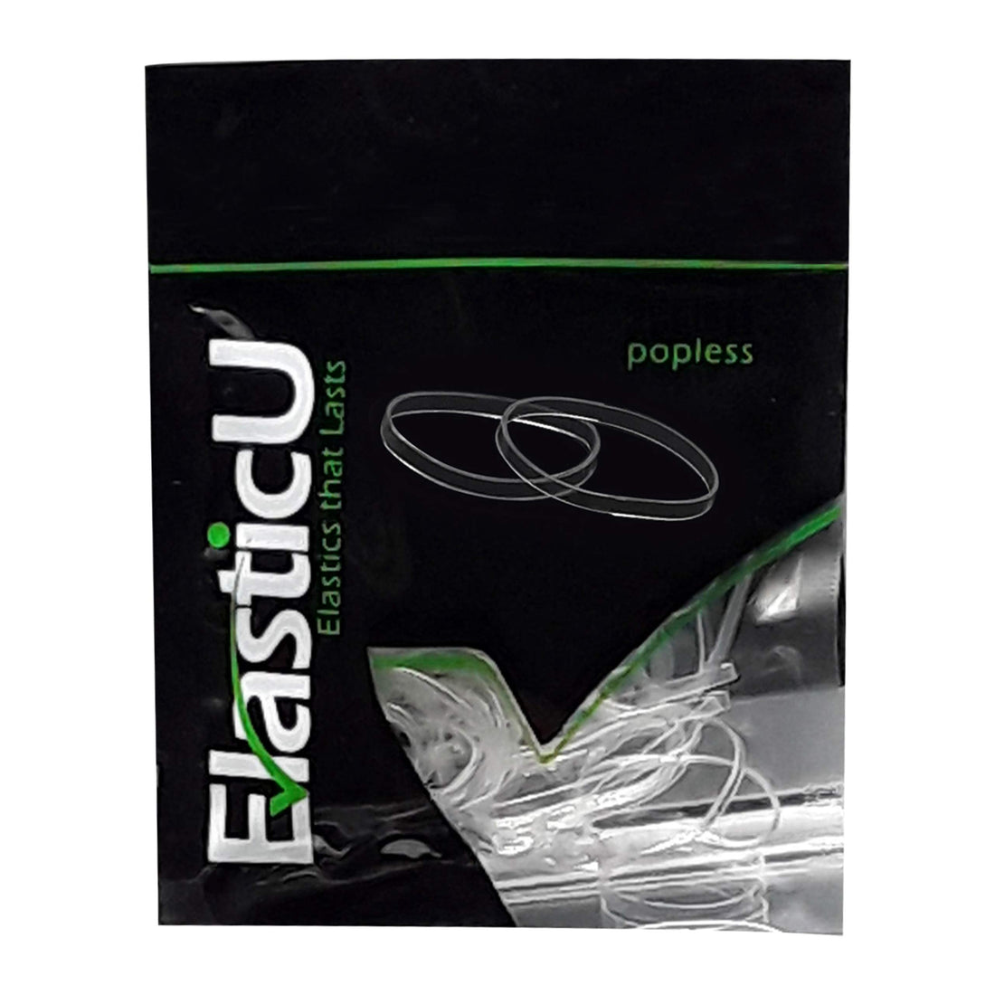 Hair Elastics - STRONG - REUSEABLE - clear Premium Polybands Pack of 70 for Ponytail by ElasticU