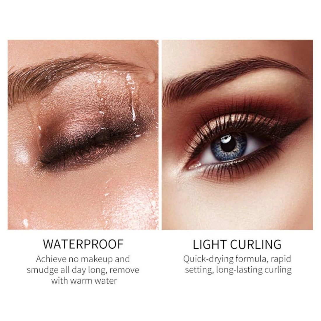 MAEPEOR 5D Silk Fiber Mascara Fuller & Voluminous Colored Eyelash Natural Waterproof Smudge-proof Mascara (02 Brown)