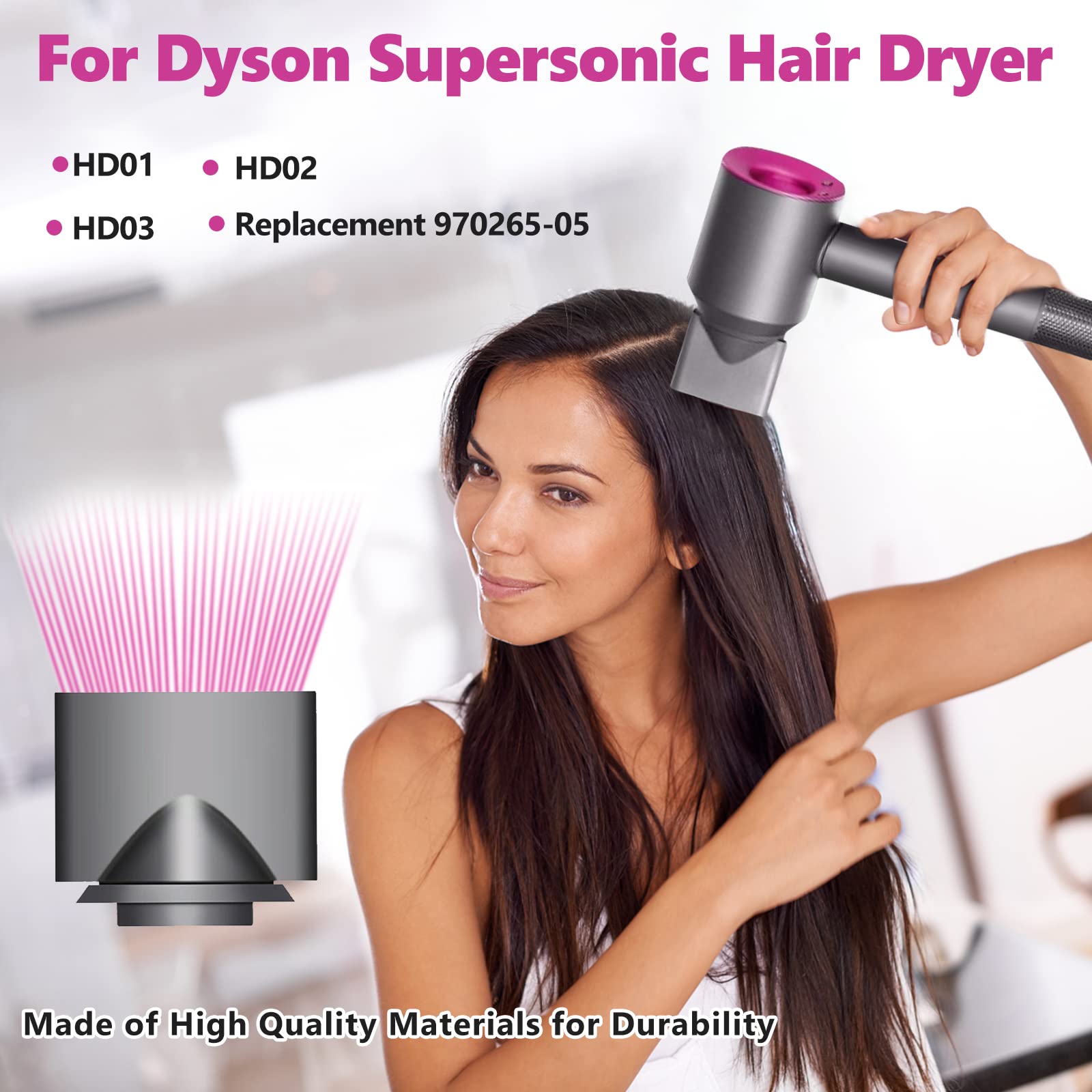 Styling Concentrator Attachment Nozzles for Dyson Supersonic Hairdryer HD01 HD02 HD03 Hair Dryer Tools Accessaries Parts Black