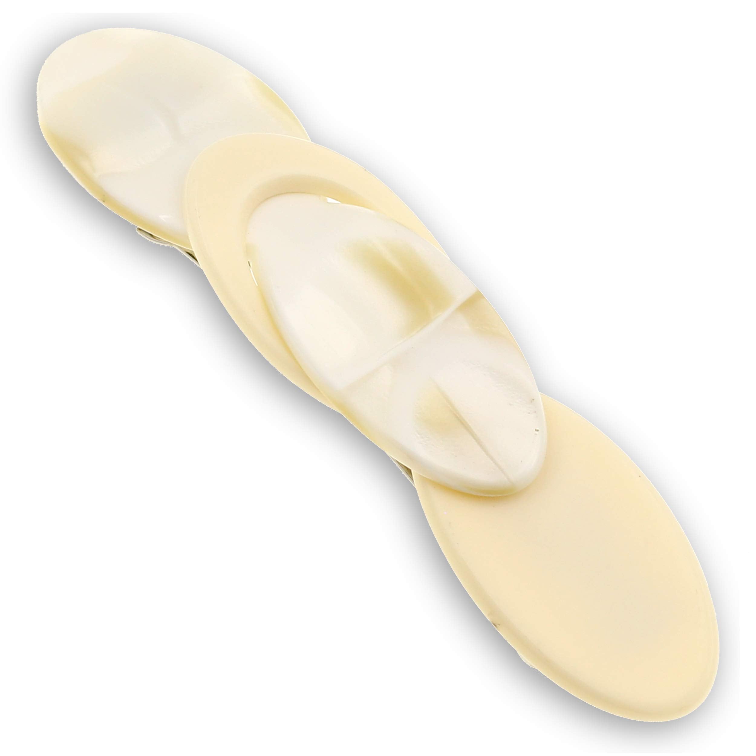 Camila Paris - CP2337, French Hair Accessories for Women, Barrette, INTERLOCK CREAM AND PEARL. Strong Hold/No Slip Grip and Durable Styling Girls Hair Ornaments. Made in France