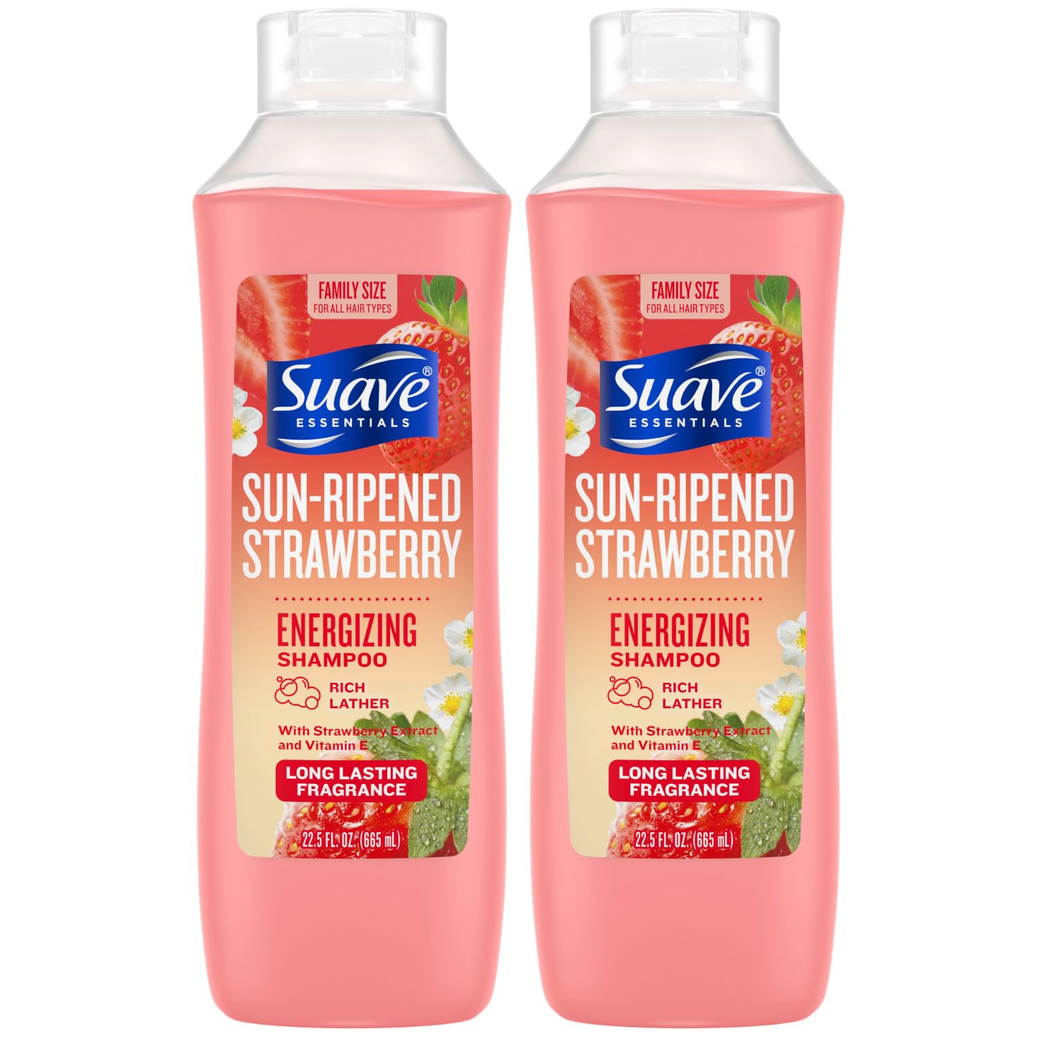 Suave Essentials Sun Ripened Strawberry Shampoo 12 oz - Pack of 2