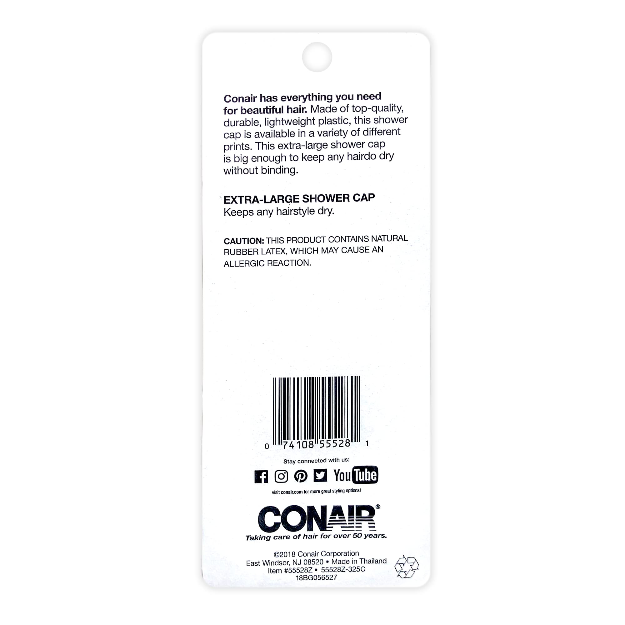 Conair Styling Essentials Shower Cap, Bouffant, Extra-Large