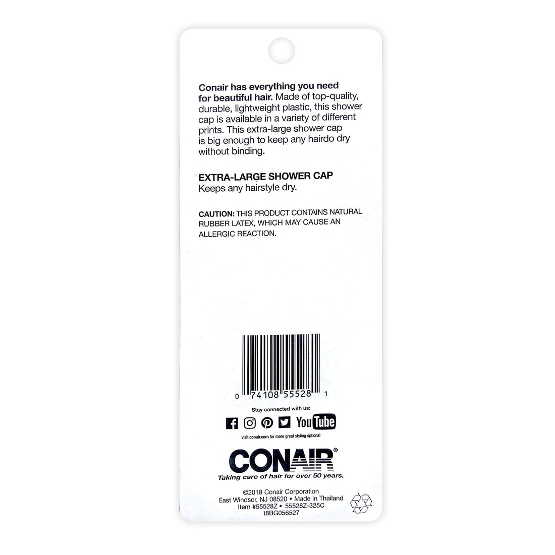Conair Styling Essentials Shower Cap, Bouffant, Extra-Large