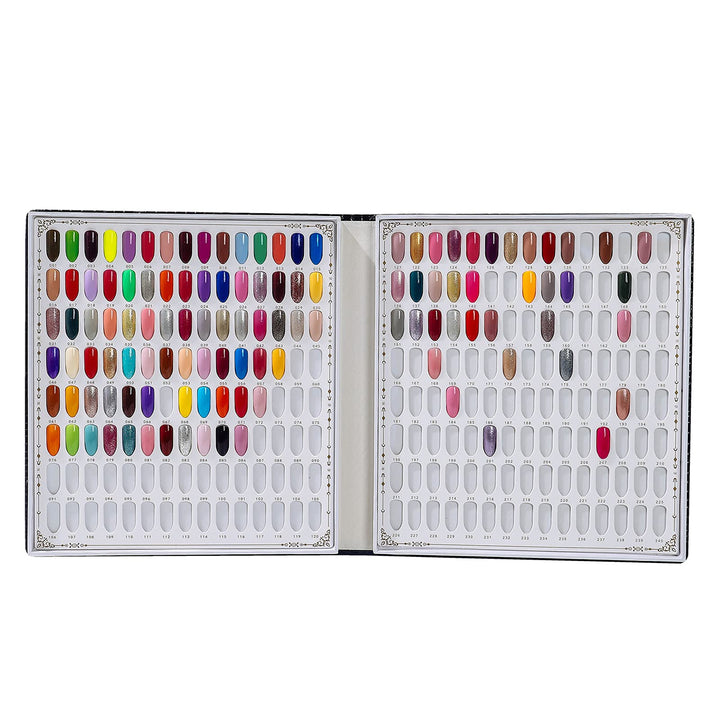Nmkl 120 Nail Color Chart Display Book For Nail Polish Uv Gel Color Cards Nail Salon Tool With False Nail Tips (Black)