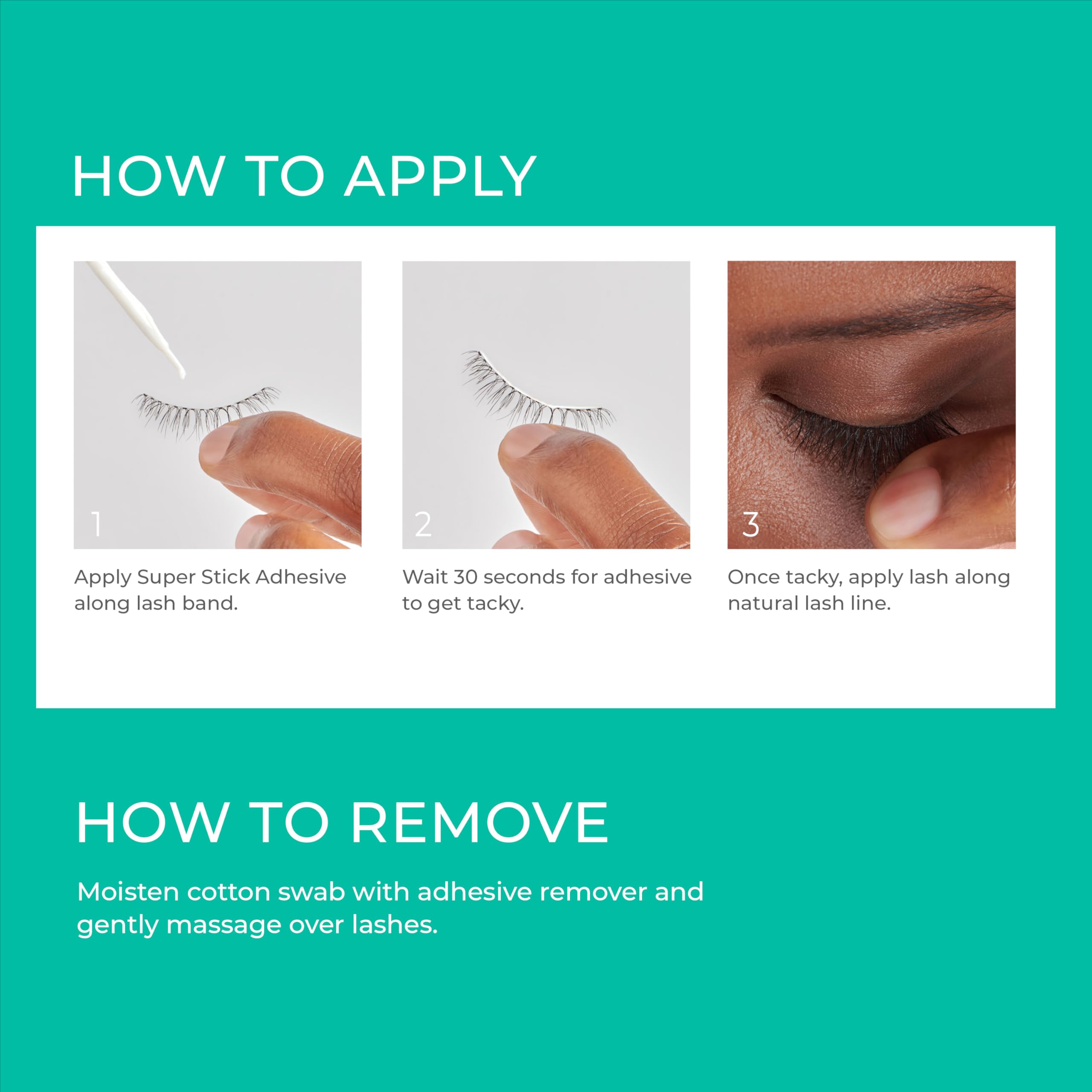 KISS Super Stick 5-Day Extended Wear Strip Lash Adhesive, Quick Drying Lash Glue, Witch Hazel & Cactus Extract Infused, Brush Applicator, Net Wt. 4.8g (0.17 oz.), Clear