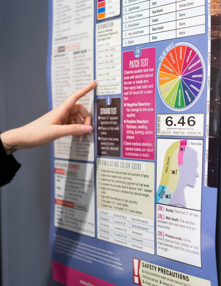 Salon Hair Color Laminated Poster 18 X 27 Inch-For Hair Stylist, Salons, Educators, Cosmetology & Barbering Schools, Includes How to Formulate Hair Color, Color Correction & Color Applications