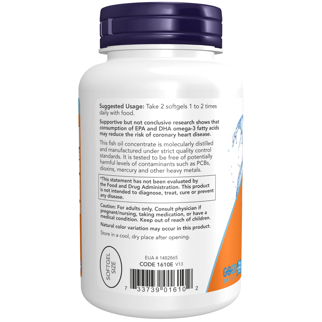 NOW Foods Supplements, DHA-250 with 125 EPA, Molecularly Distilled, Supports Brain Health*, 120 Softgels