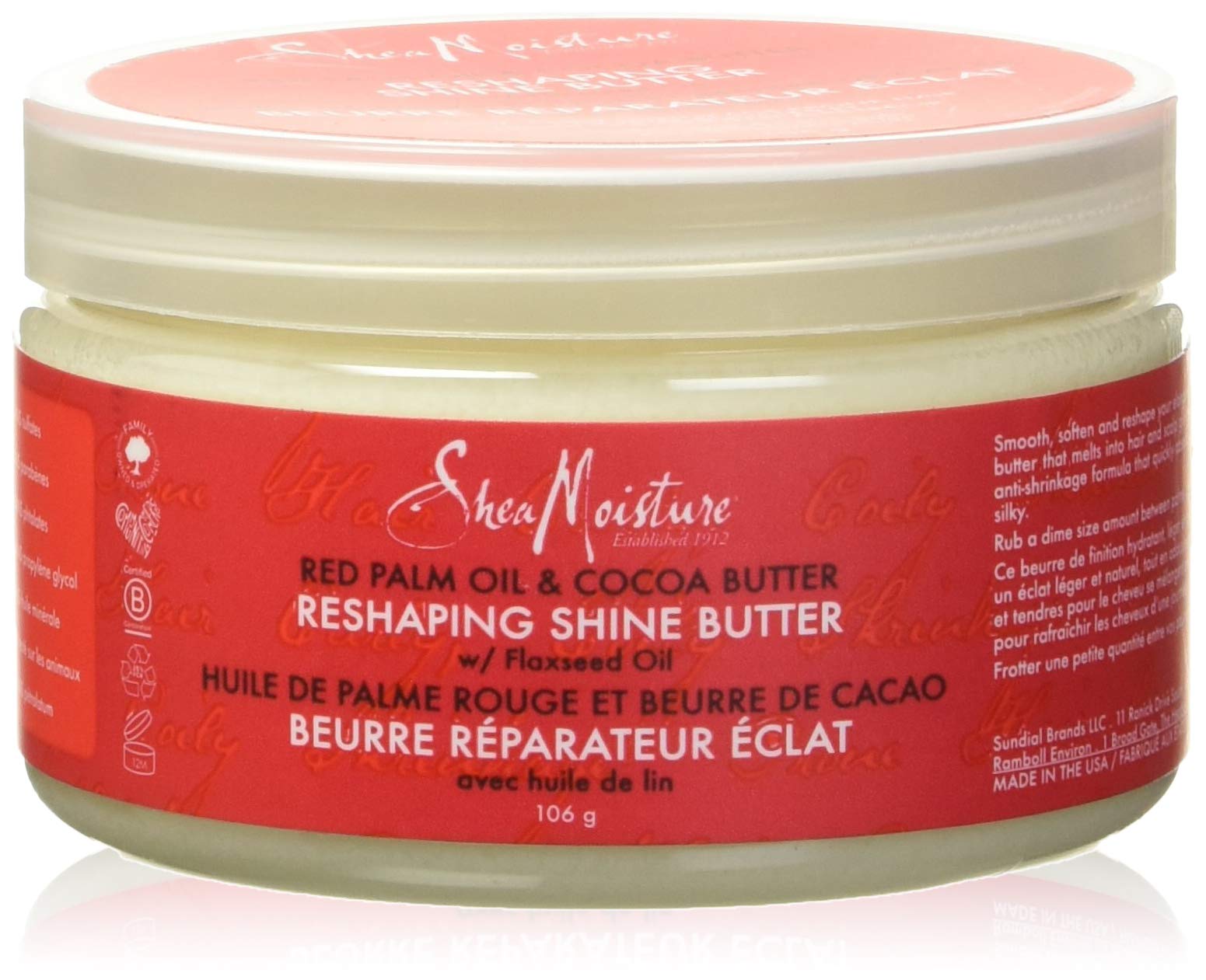 Shea Moisture Red Palm Oil & Cocoa Butter Shine Butter, 3.75 Pound