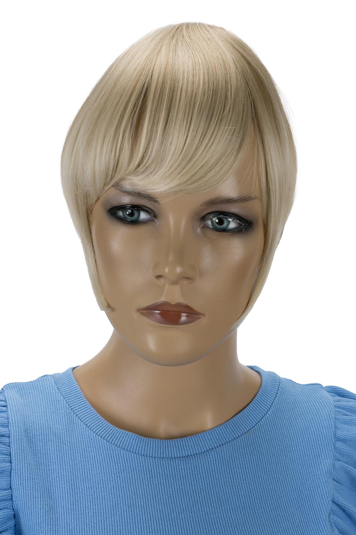 Prettyshop Clip in Extensions Light Blonde #25T613 F14-2: Prettyshop Fringe Bangs Clip In Extension Hair Piece Heat-Resisting Synthetic Fiber Light Blonde #25T613 F14-2