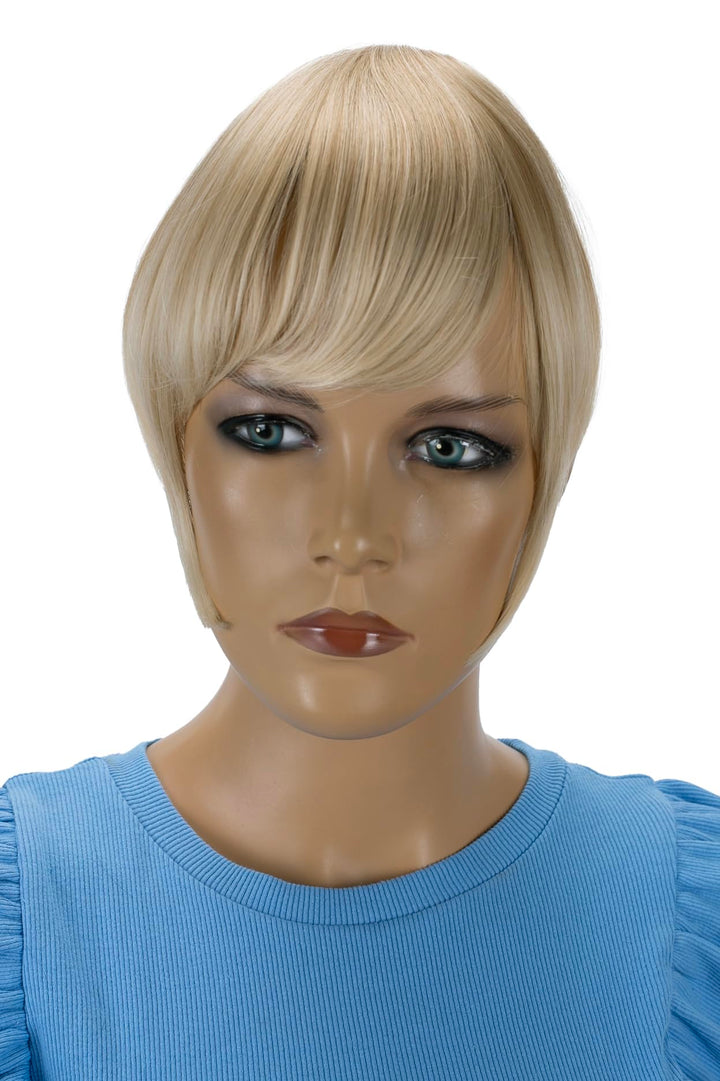 Prettyshop Clip in Extensions Light Blonde #25T613 F14-2: Prettyshop Fringe Bangs Clip In Extension Hair Piece Heat-Resisting Synthetic Fiber Light Blonde #25T613 F14-2