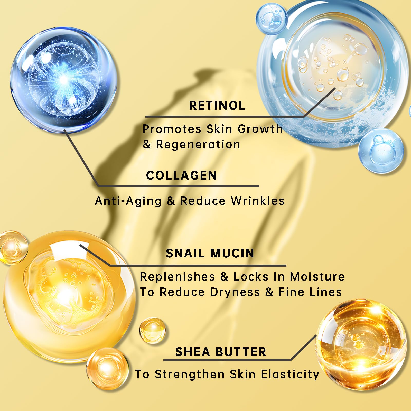 Anti Aging Eye Cream For Dark Circles, Advanced Snail Retinol Eye Stick, 2 PCS Under Eye Cream For Puffiness & Bags, Reduce Wrinkles, Fine Lines, Moisturizating Skin.